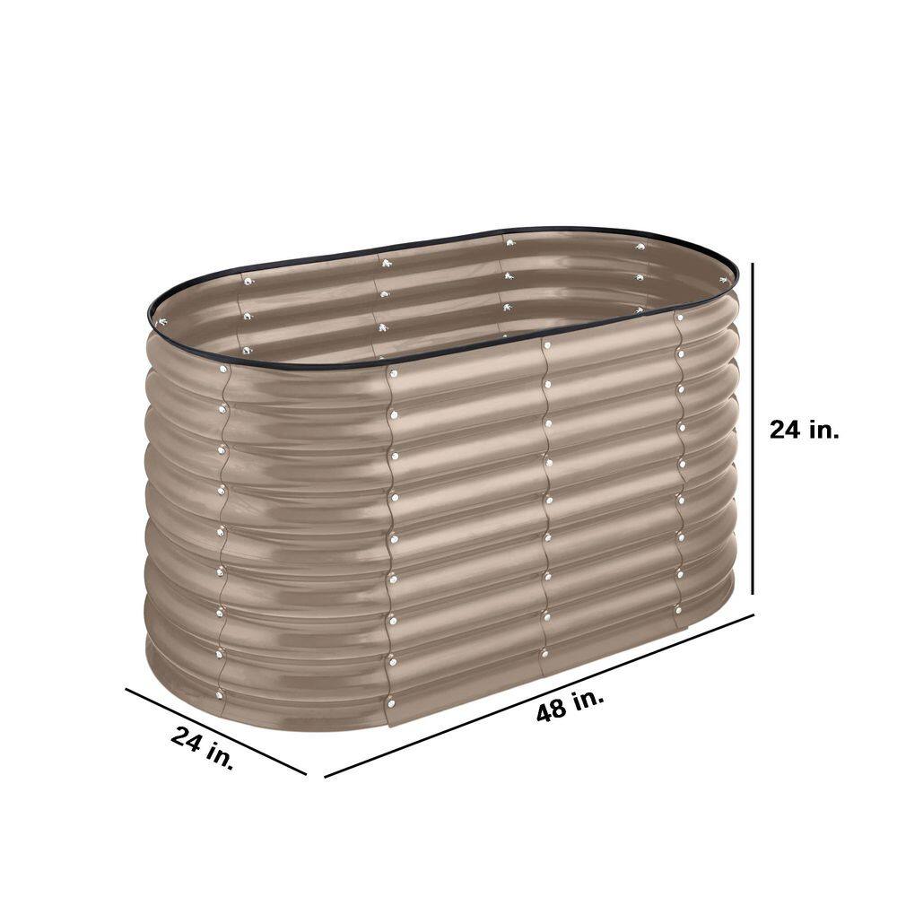 48 in. L x 24 in. W x 24 in. H Taupe Steel Raised Garden Bed - Hercitys