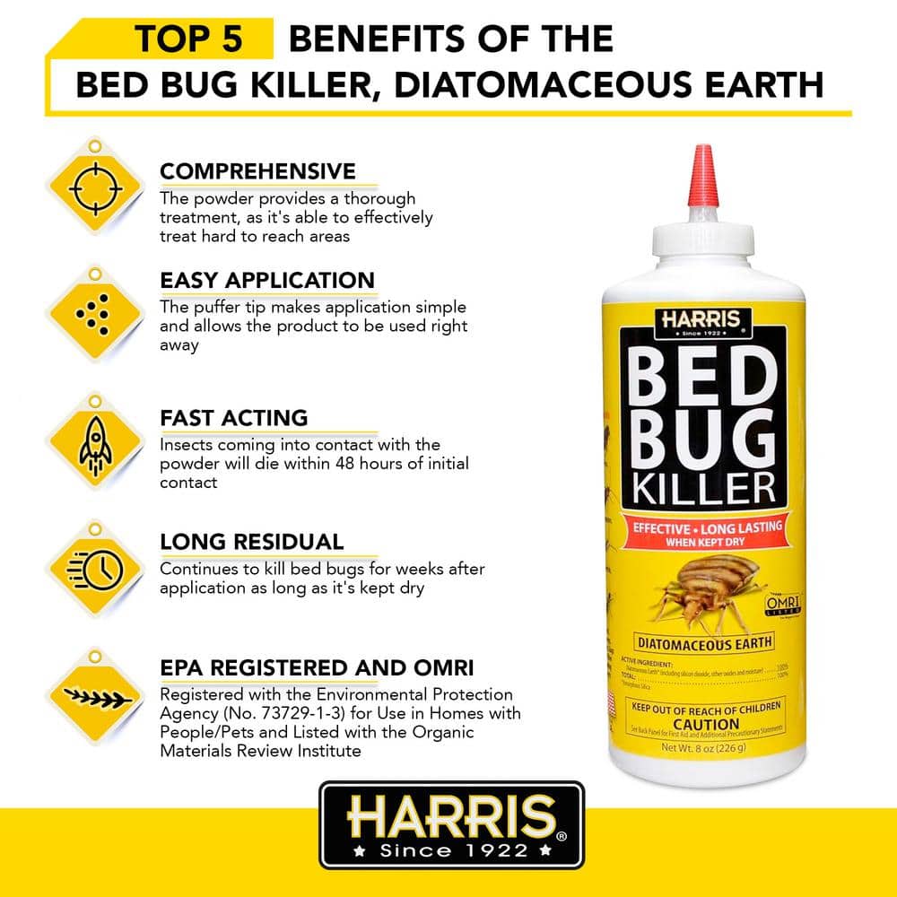 32 oz. 5-Minute Bed Bug Insect Killer and 8 oz. Diatomaceous Earth Bed Bug Killer - Hercitys