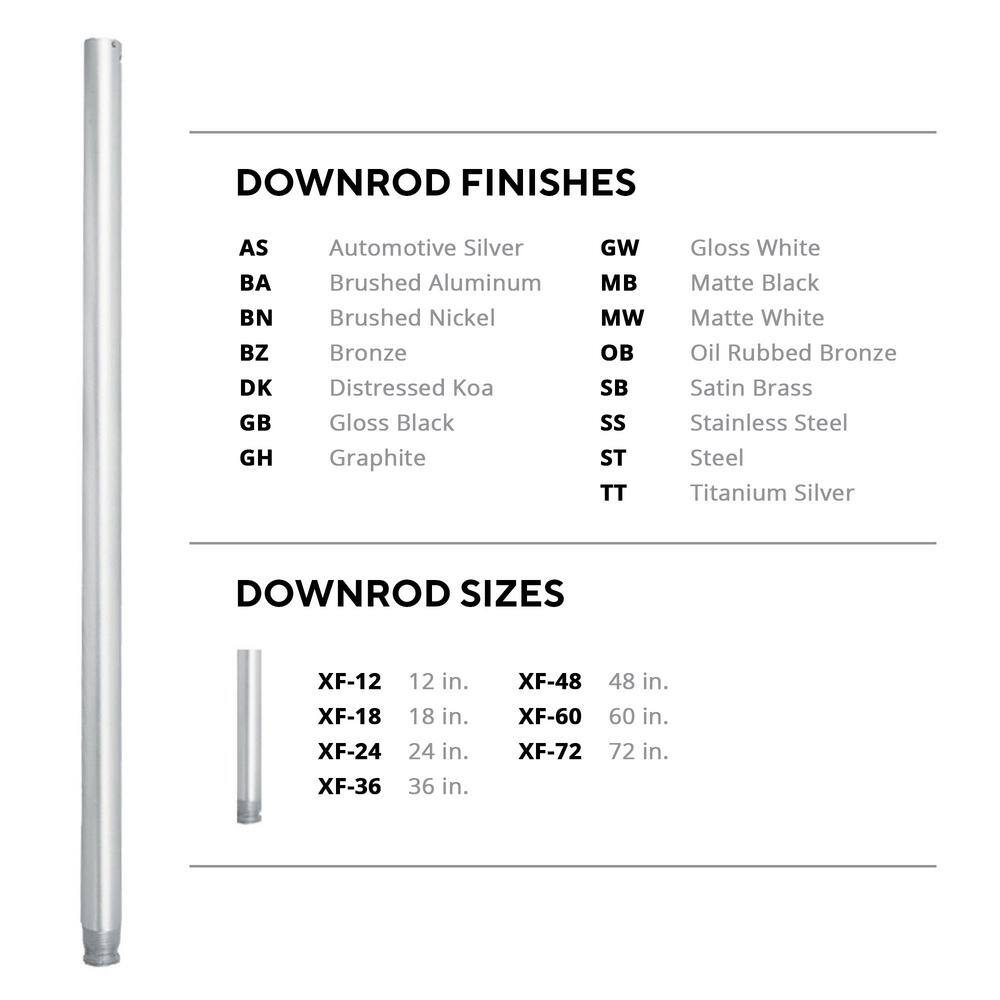 24 in. Brushed Nickel Ceiling Fan Extension Downrod - Hercitys