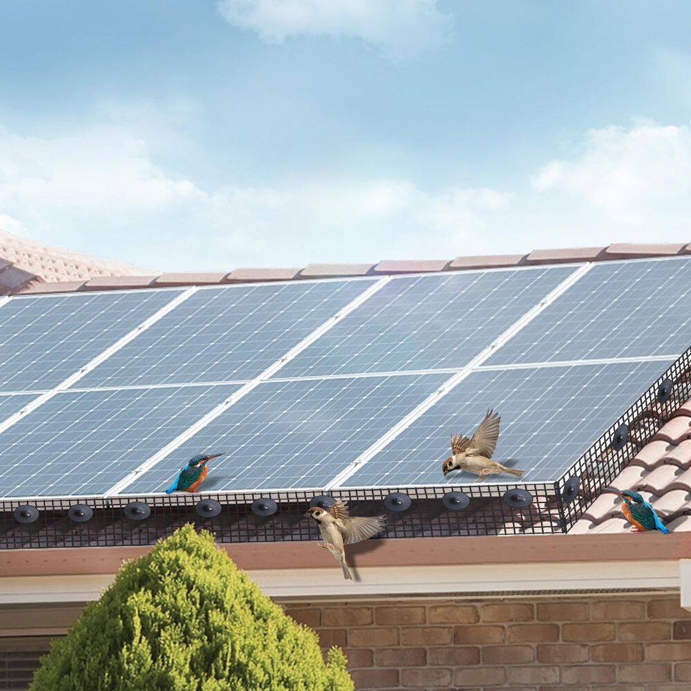 0.04 in. Solar Panel Bird Guard Critter Guard Roll Kit with 100-Pieces Stainless Steel Galvanized Steel Garden Fence - Hercitys