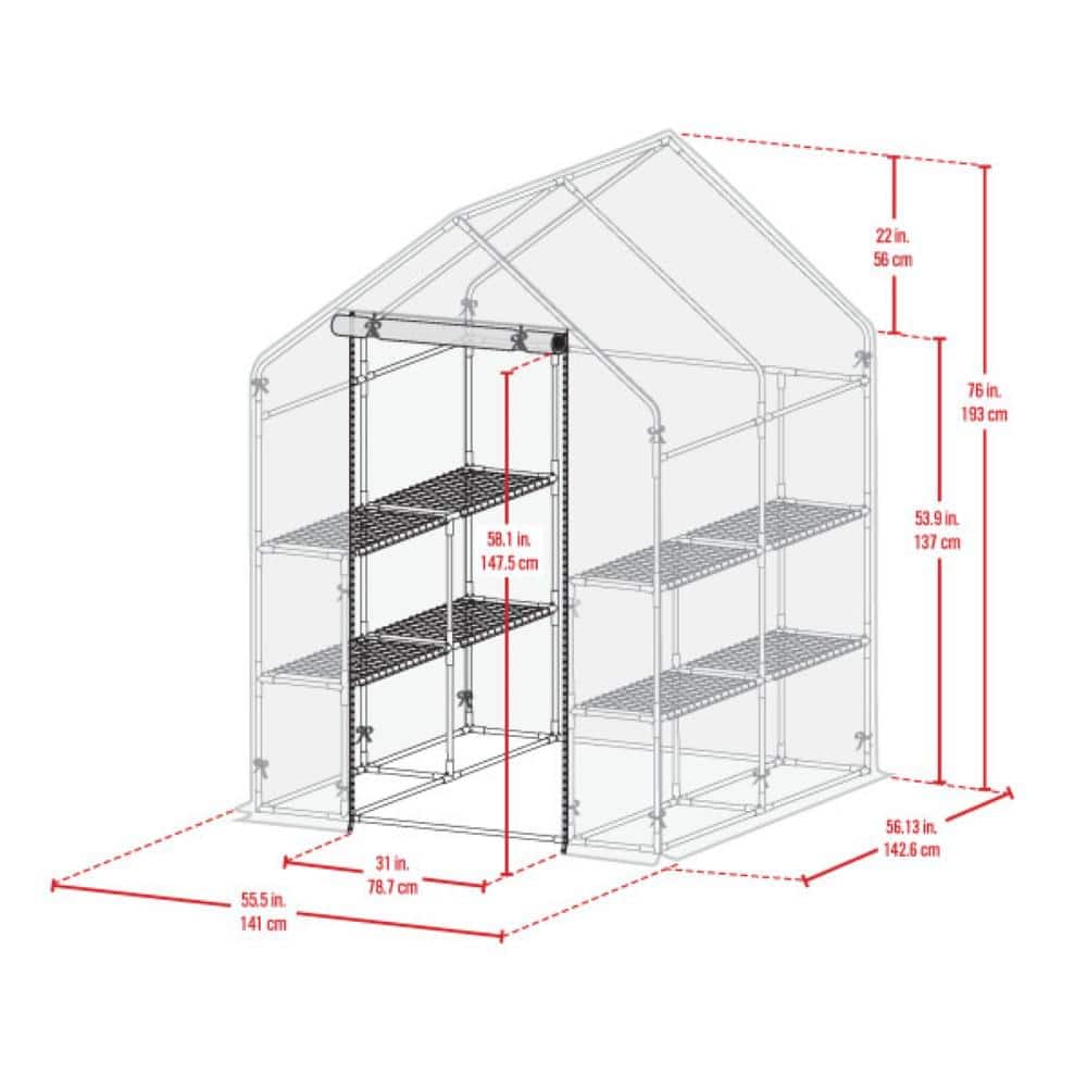 4 ft. x 8 in. x 4 in. x 8 in. x 6 ft. x 5 in. Mini Greenhouse - Hercitys