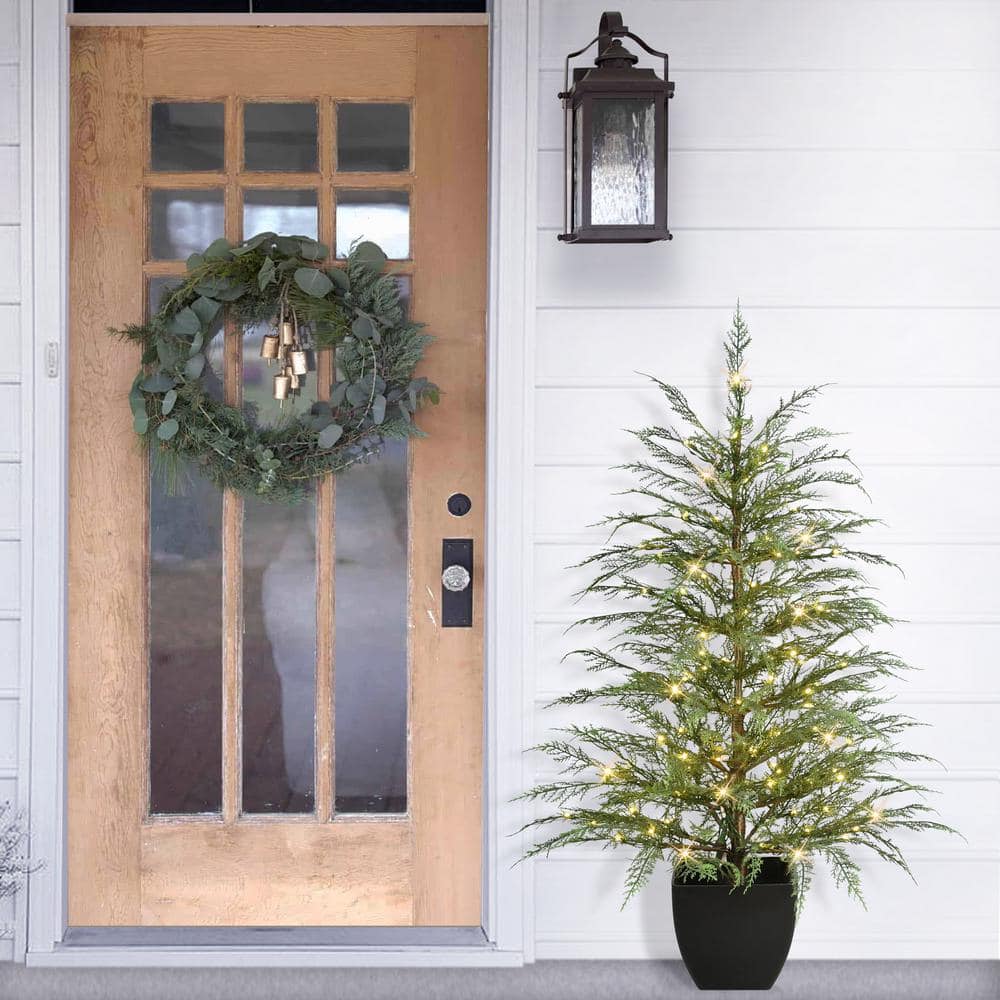 4 ft. Prelit Mountain Cedar Artificial Christmas Tree - Hercitys