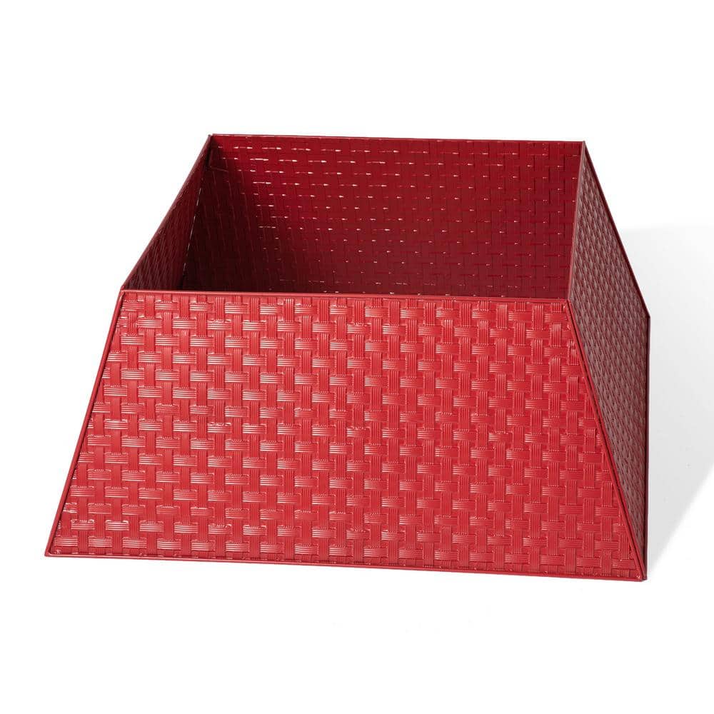 25.75 in. L Trapezoid Red Metal Weave Tree Collar - Hercitys