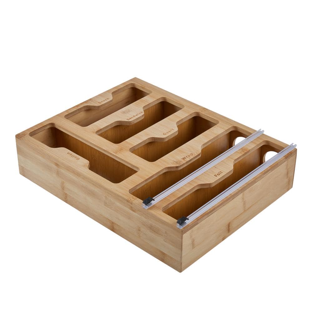 3.5 in. H x 13 in. W x 16.7 in. L Bamboo Kitchen Drawer Organizer - Hercitys