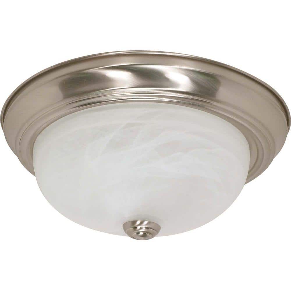 3-Light Old Bronze Flush Mount with Alabaster Glass - Hercitys