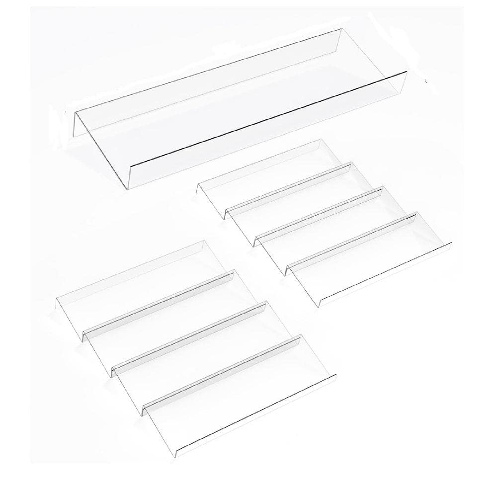 22 in. 4 Tier Clear Acrylic Spice Drawer Organizer Kitchen Spice Rack Tray for Drawer/Countertop (2-Set) - Hercitys