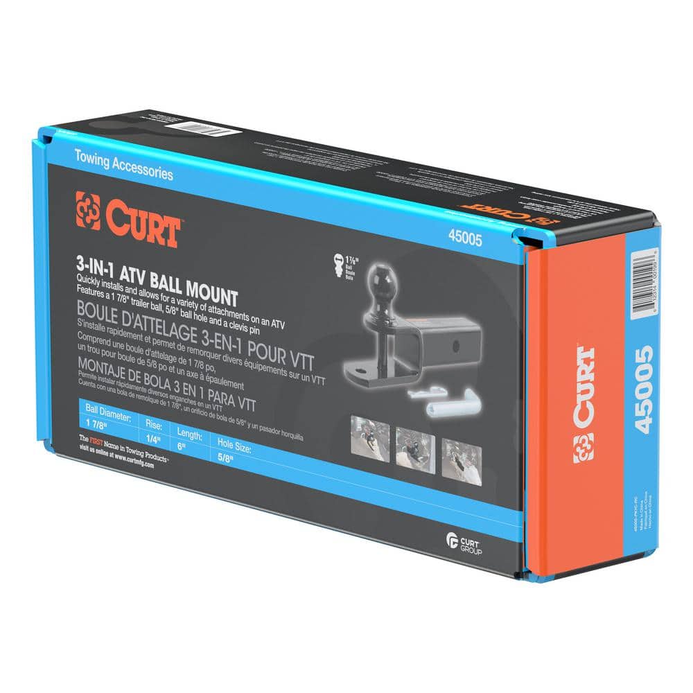 3-in-1 ATV Trailer Hitch Ball Mount with 1-7/8 in. Ball (2 in. Shank) - Hercitys