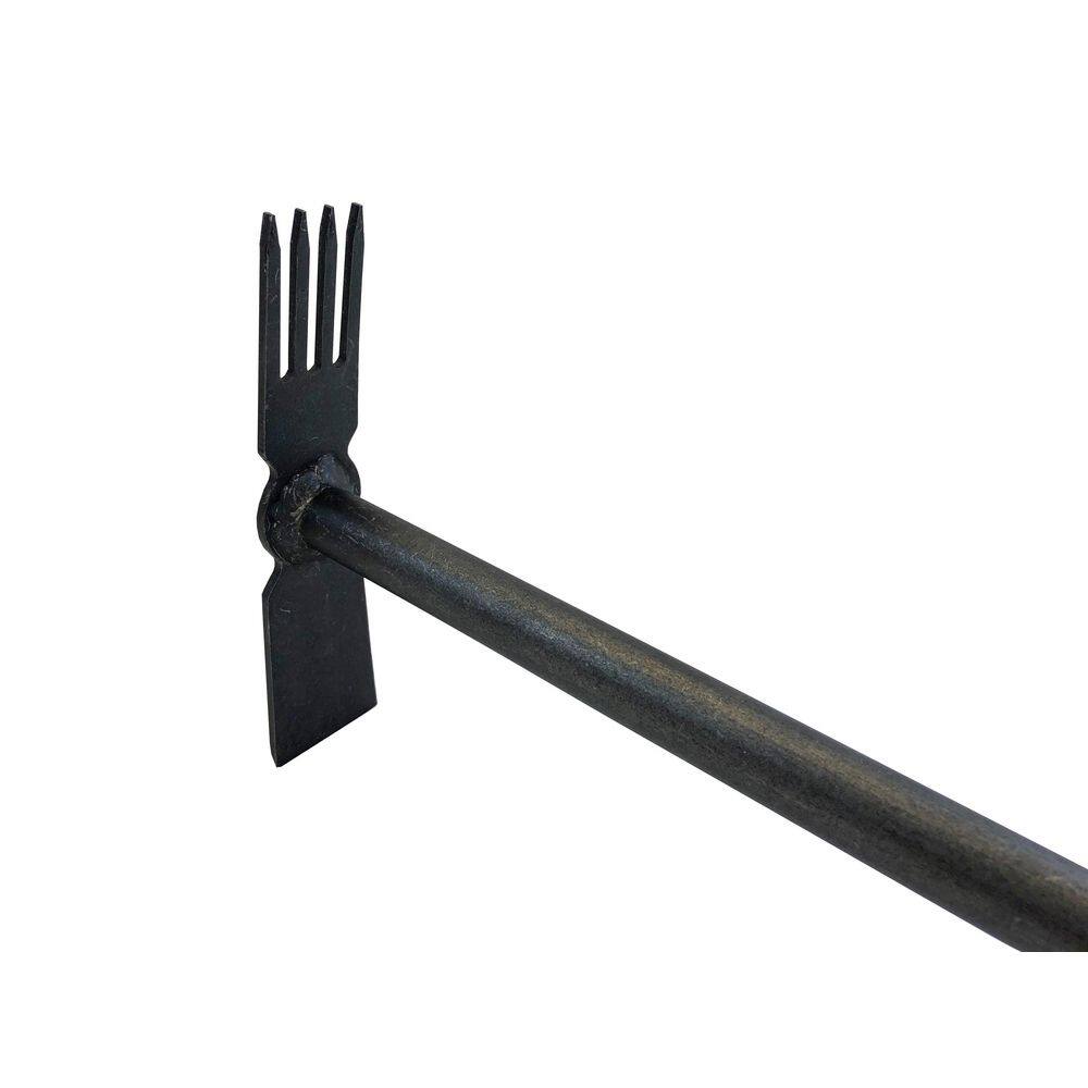 24.5 in. L Handle 32 in. L 4-Tine Hand Cultivator with Straight Edge Long Handle Hoe - Hercitys