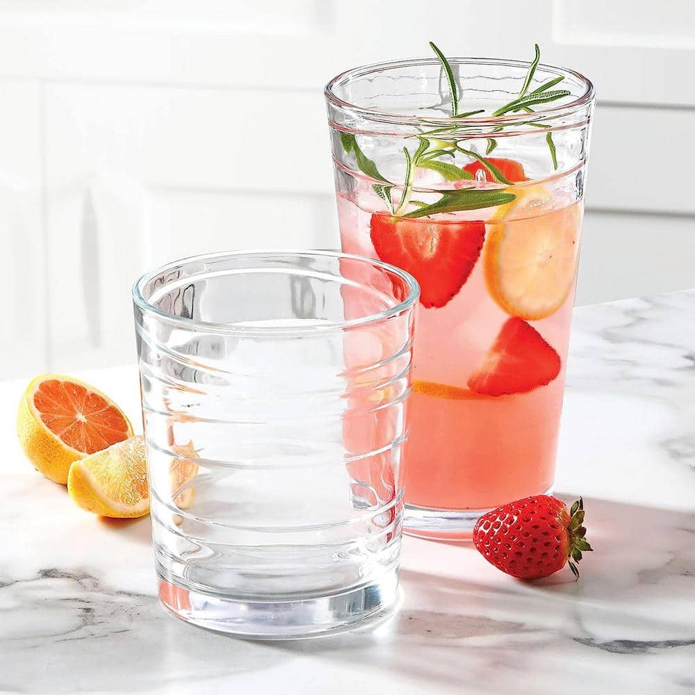 4-Piece 13.5 Oz. Swirl Glass Tumbler Set - Hercitys
