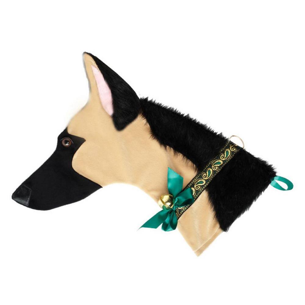 22 in. German Shepherd Dog Faux Fur Christmas Stocking - Hercitys