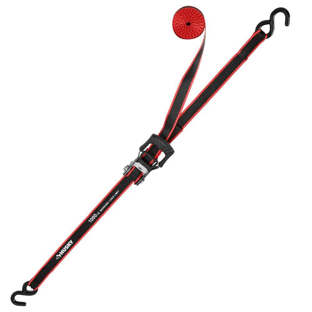 16 ft. 1.25 in. Ratchet Tie-Down Straps with S-Hook (4-Pack) - Hercitys