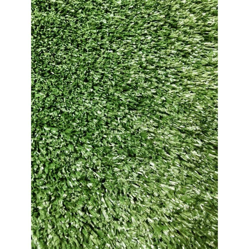 5 ft. x 10 ft. Plastic Garden Fence Premium Artificial Turf Mat with Drainage Holes and Rubber Backing in Green - Hercitys