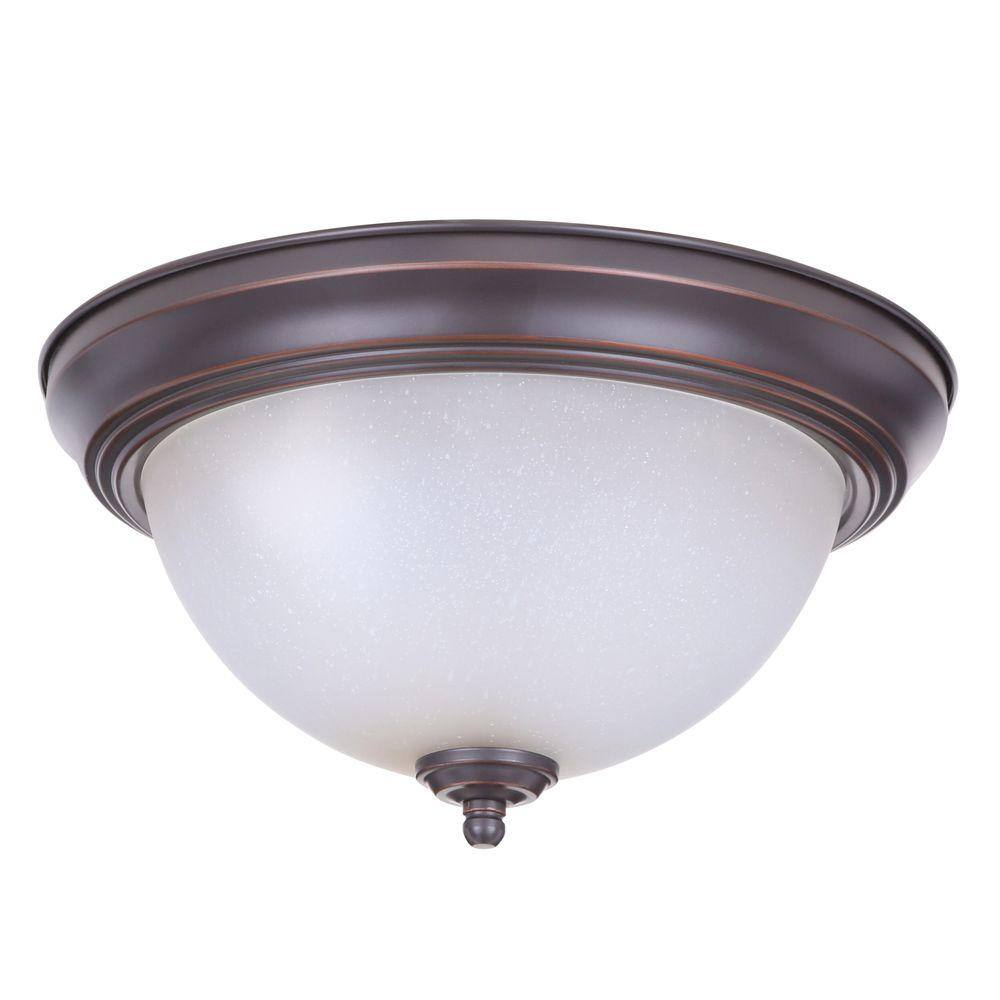 11 in. 1-Light Oil Rubbed Bronze Flush Mount (2-Pack) - Hercitys
