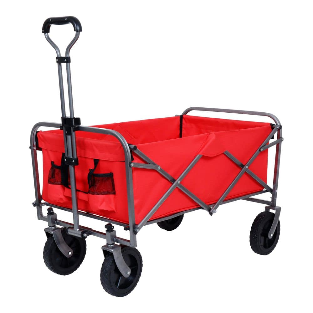 3.13 cu. ft. Steel Frame Garden Cart With 600D Oxford Fabric for Shopping, Garden, Groceries, Apartment, Camping, - Hercitys