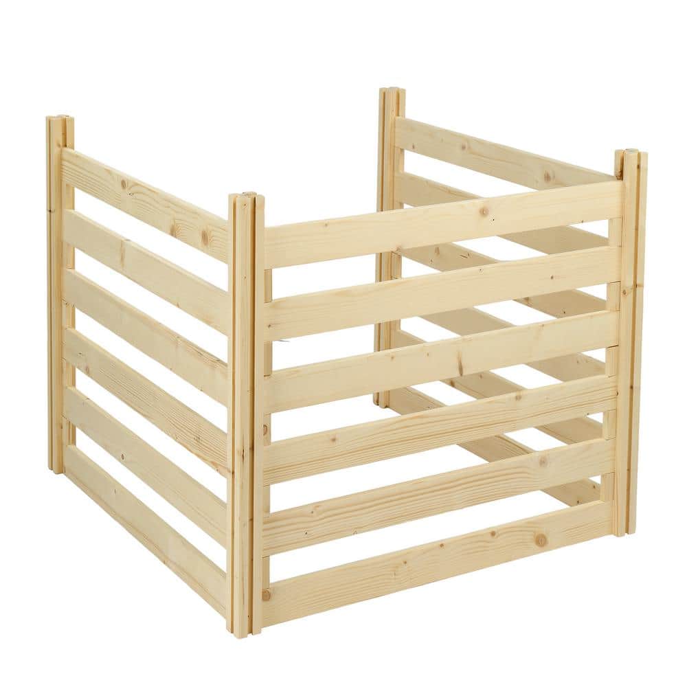 36 in. x 31 in. Wood Garden Border Fence (3-Panels) for Pool Equipment, Air Conditioner Screen - Hercitys