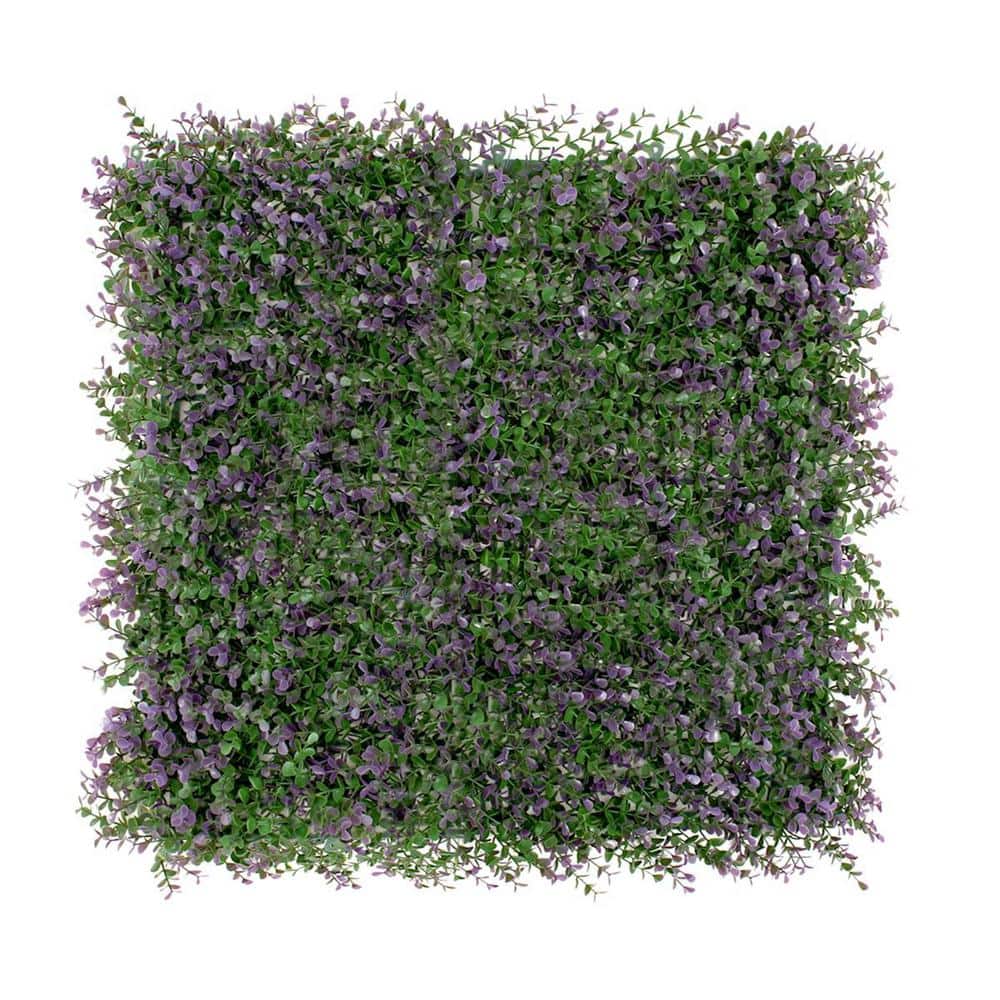 20 in. H x 20 in. W Plastic Artificial Ivy Lavender Bush Hedge Privacy Garden Fence for Home Backyard Garden, 1-Pieces - Hercitys