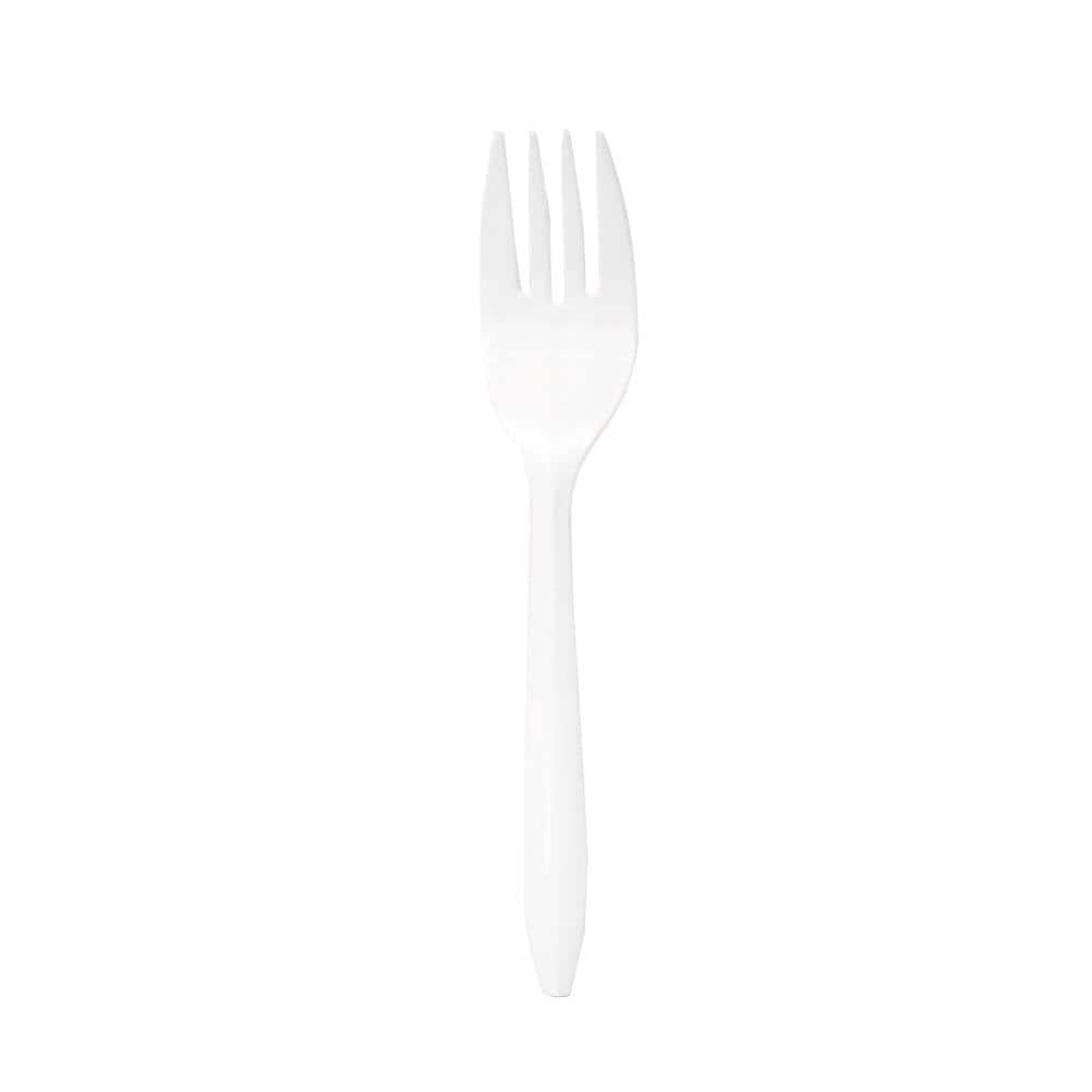 1000-Piece White Medium Weight Polypropylene Fork - Hercitys
