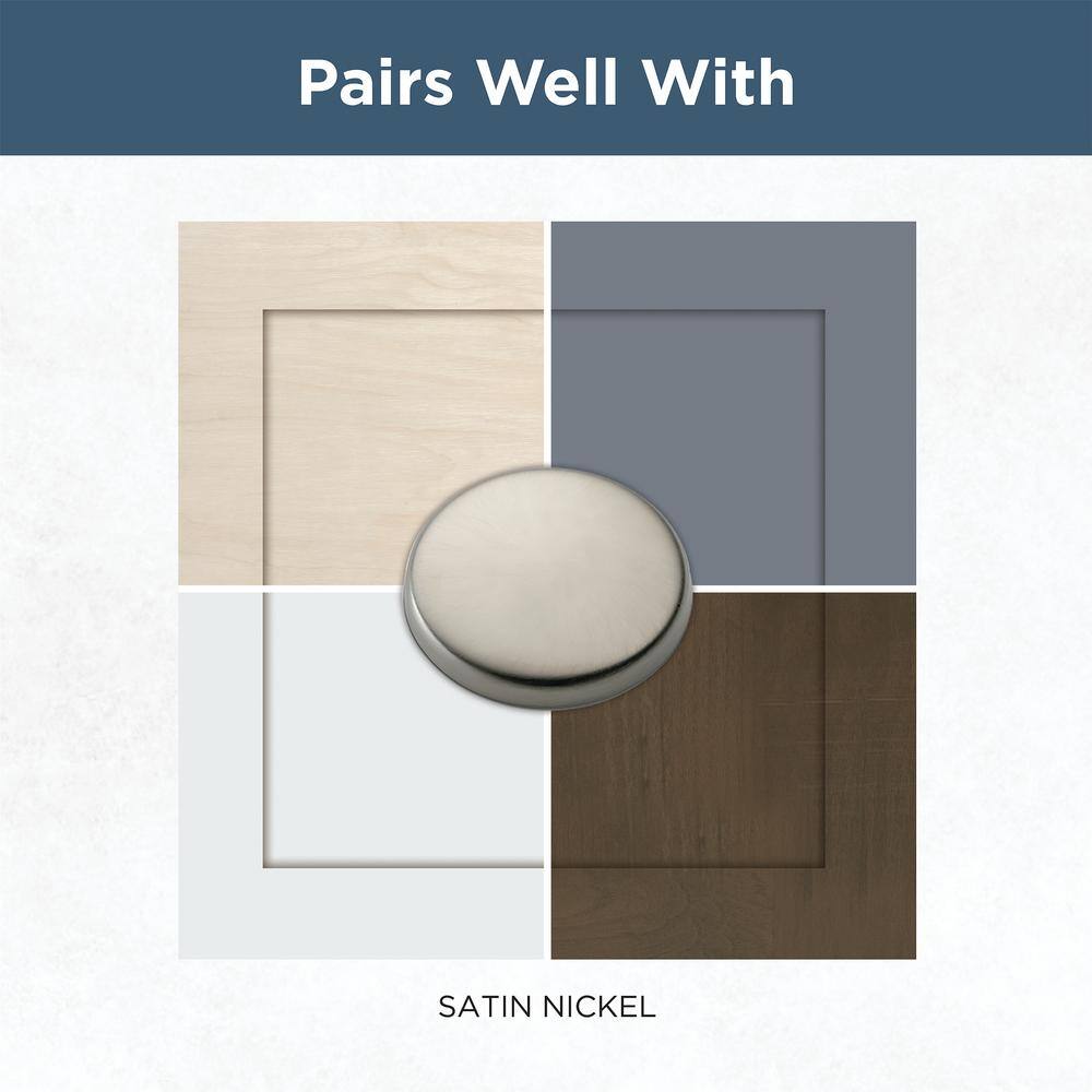 10-Pack Simple Double Ring 1-1/8 in. (29 mm) Classic Nickel Round Cabinet Knobs - Hercitys