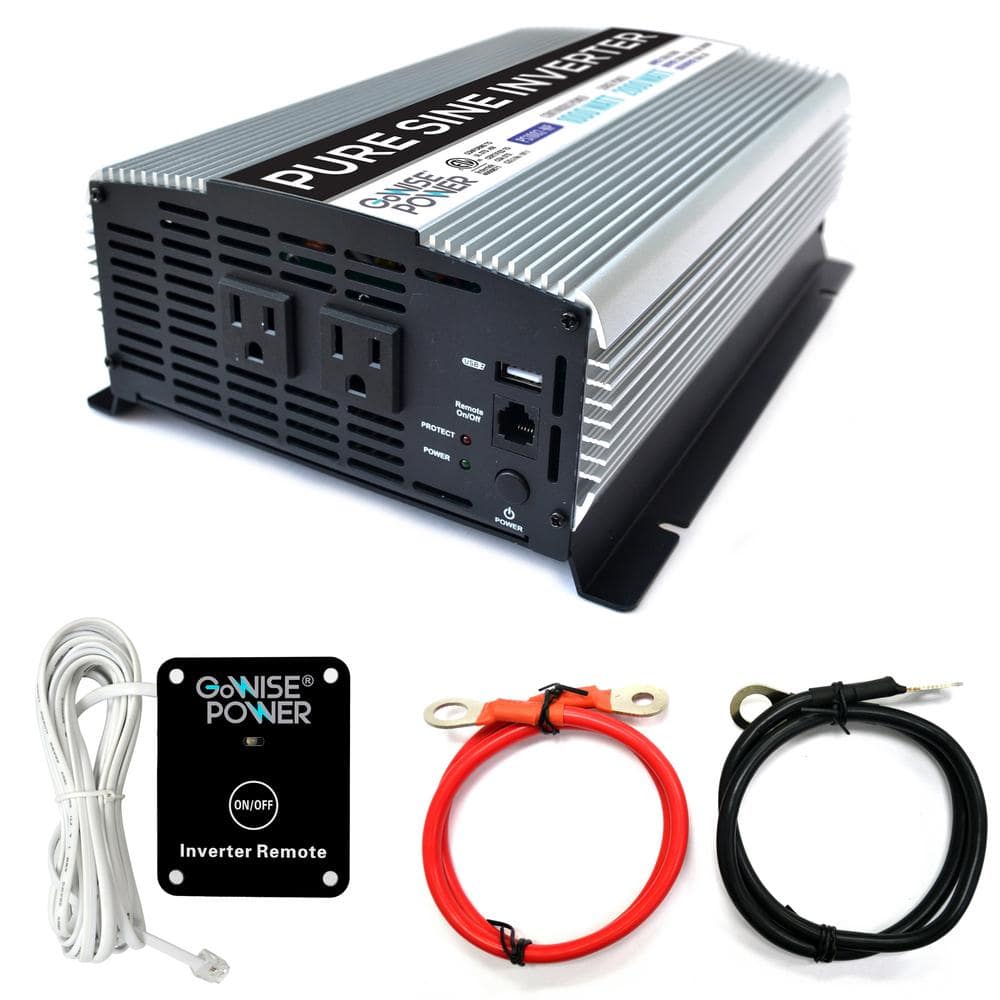 1,000-Watt Continuous/2,000-Watt Peak Pure Sine Wave Inverter - Hercitys