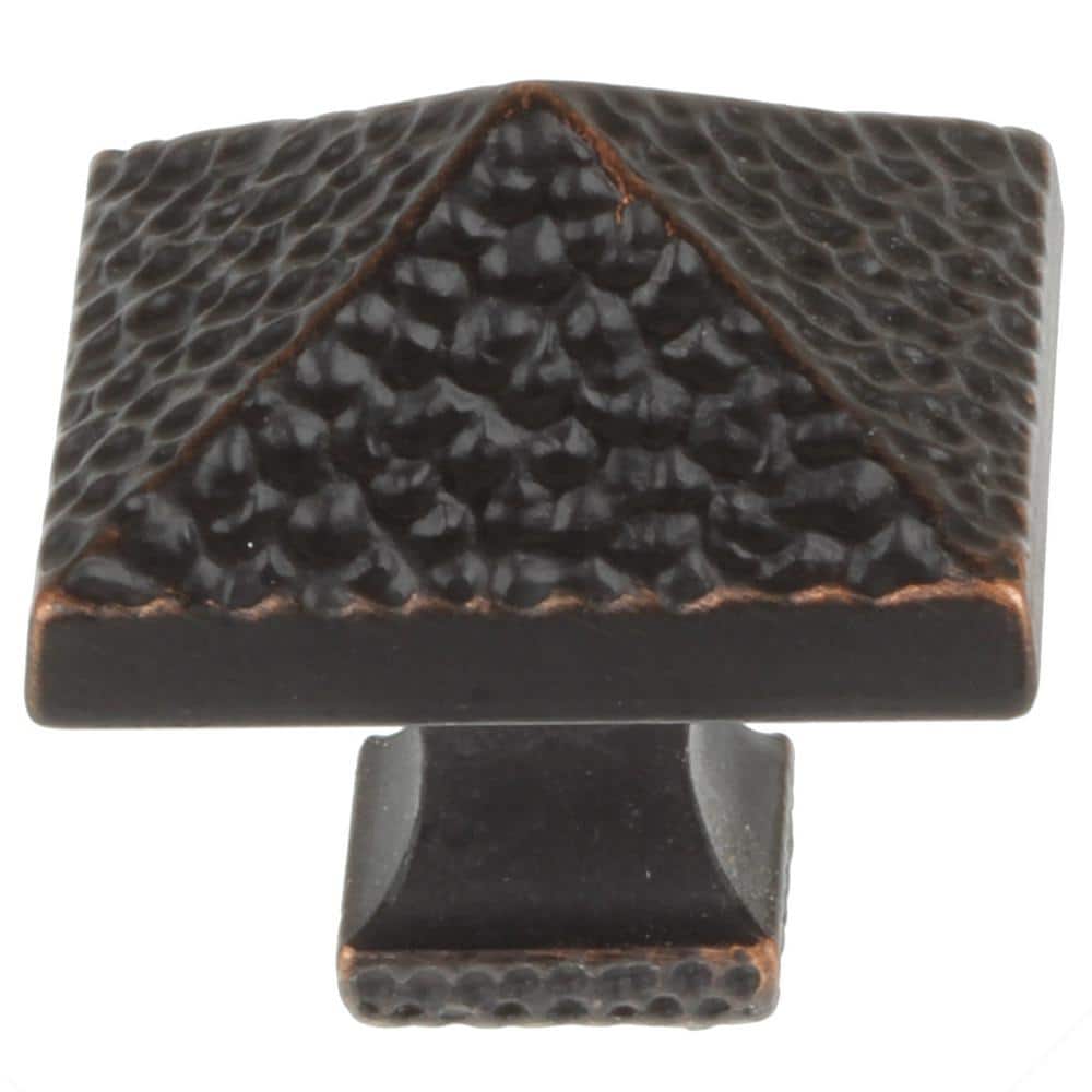 1-1/8 in. Oil Rubbed Bronze Hammered Pyramid Cabinet Knob (10-Pack) - Hercitys