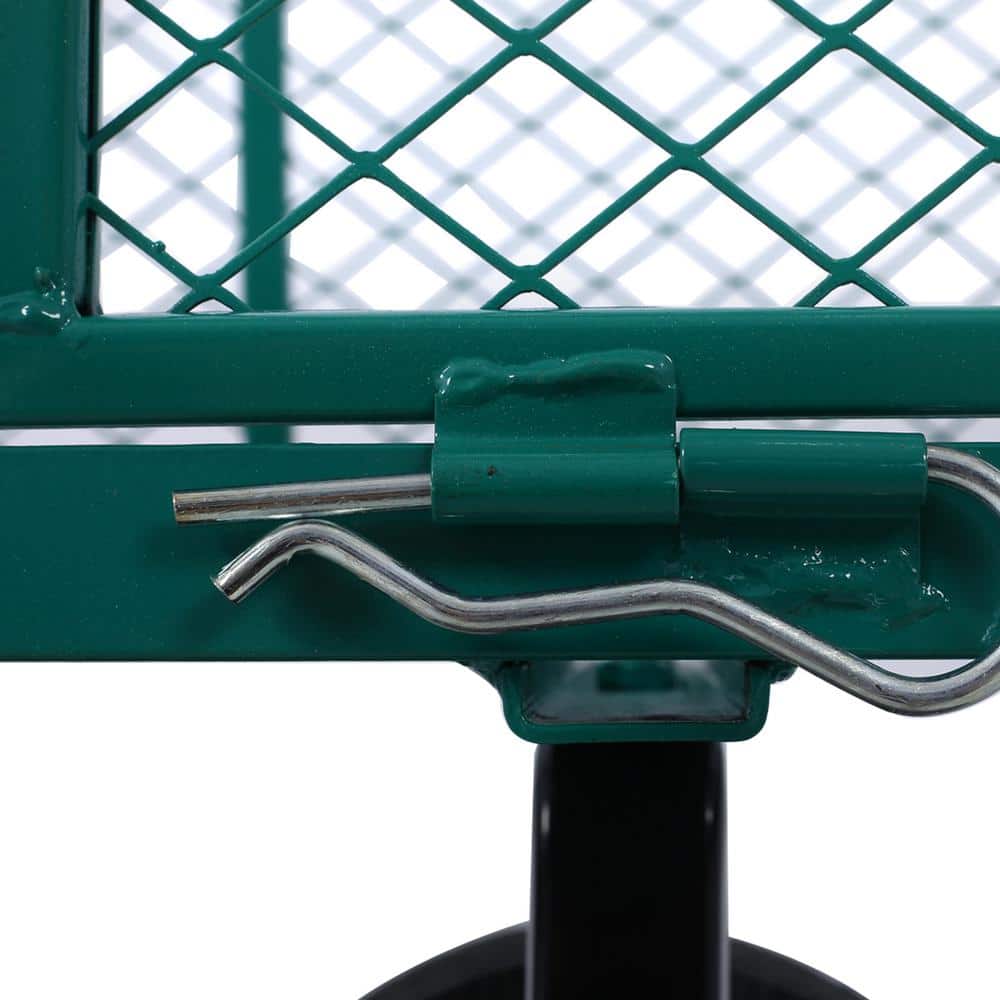 3 cu. ft. 500 lbs. Capacity Metal Yard Wagon Garden Cart Removable Sides Flat Bed Green - Hercitys