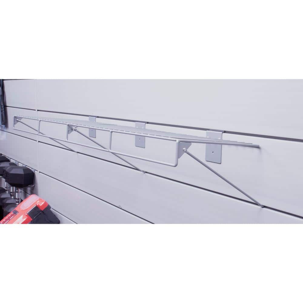 48 in. L x 12 in. W Slatwall Wire Shelf with Rail (2-Pack) - Hercitys