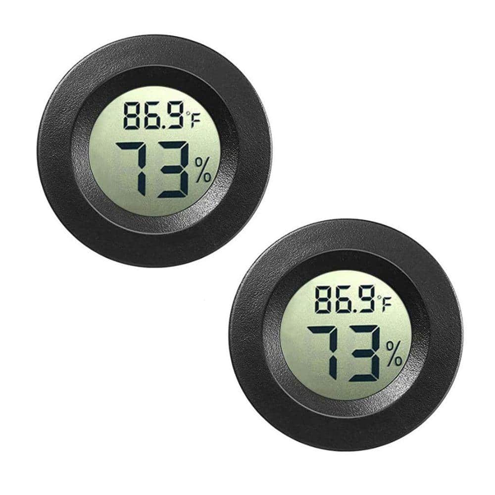 2-Pack Mini Hygrometer Thermometer Digital LCD Monitor Indoor & Outdoor Humidity Meter Gauge Temperature for Greenhouse - Hercitys