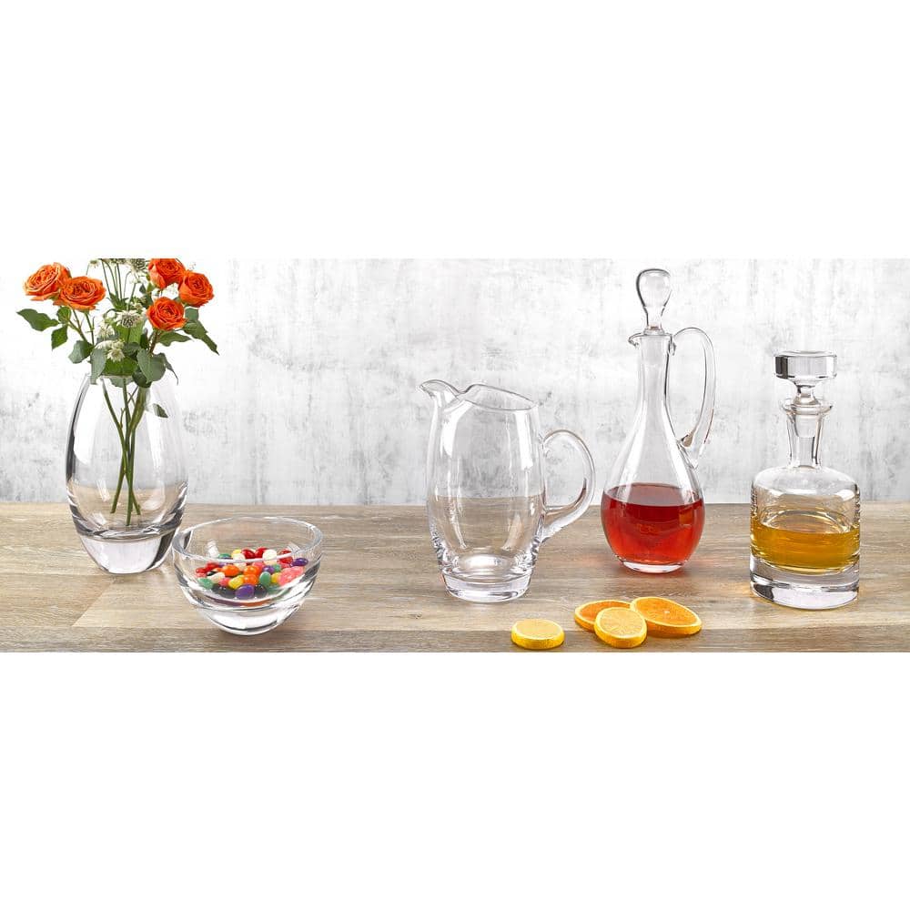 28 oz. 10.5 in. High Como European Mouth Blown Lead Free Crystal Decanter - Hercitys