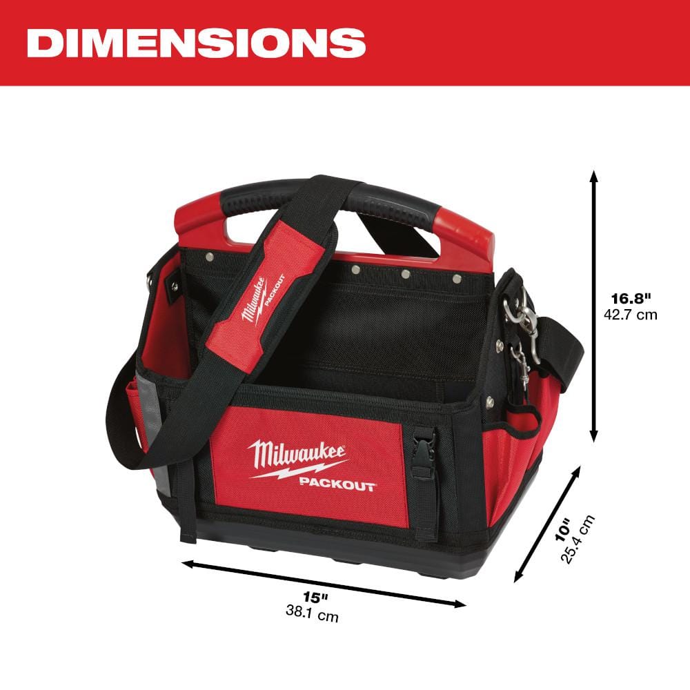 15 in. PACKOUT Tool Duffle Bag with Red Zipper - Hercitys