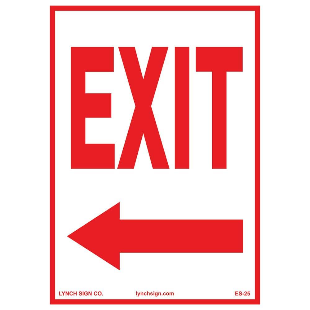 10 in. x 14 in. Exit Arrow Left Sign Printed on More Durable, Thicker, Longer Lasting Styrene Plastic - Hercitys