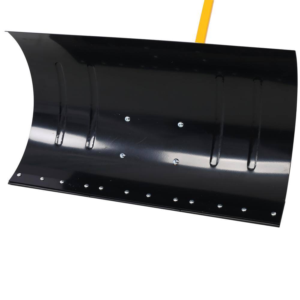 15 in. L Steel Handle Steel Snow Shovel with 29 in. W Blade and 10 in. Wheels, Yellow - Hercitys