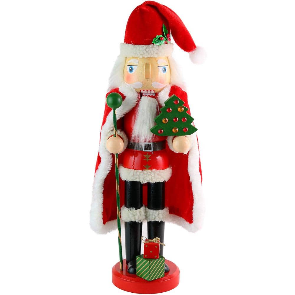 13.5 in. Wooden Santa Nutcracker- Holiday Nutcracker Santa Figure Home Decoration - Hercitys