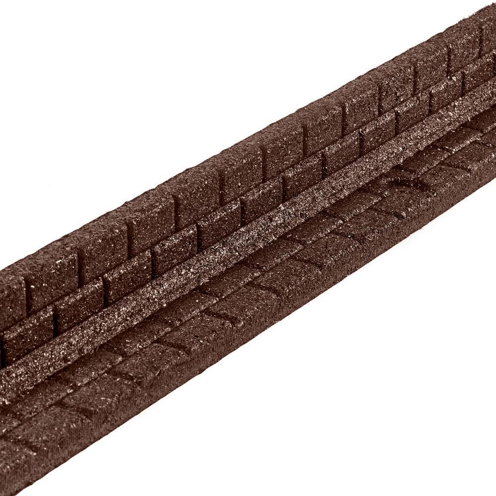 48 in. x 3 in. x 3 in. Black Brickface Rubber Landscape Edging - Hercitys