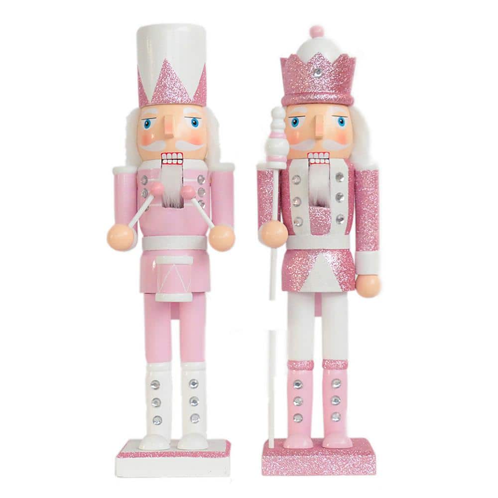 15 in. Pink Splendor Nutcracker (Set of 2) - Hercitys