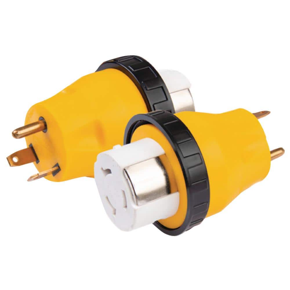 30 Amp 125-Volt Male, 50 Amp 125-Volt/250-Volt Female Twist Lock Adapter - Hercitys