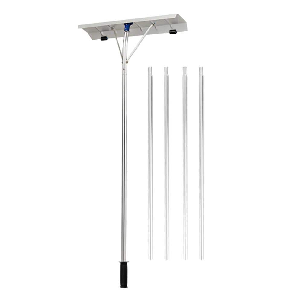 252 in. x 6 in. x 25 in. Lightweight Aluminum Expandable Handle Robust Roof Rake Shovel - Hercitys