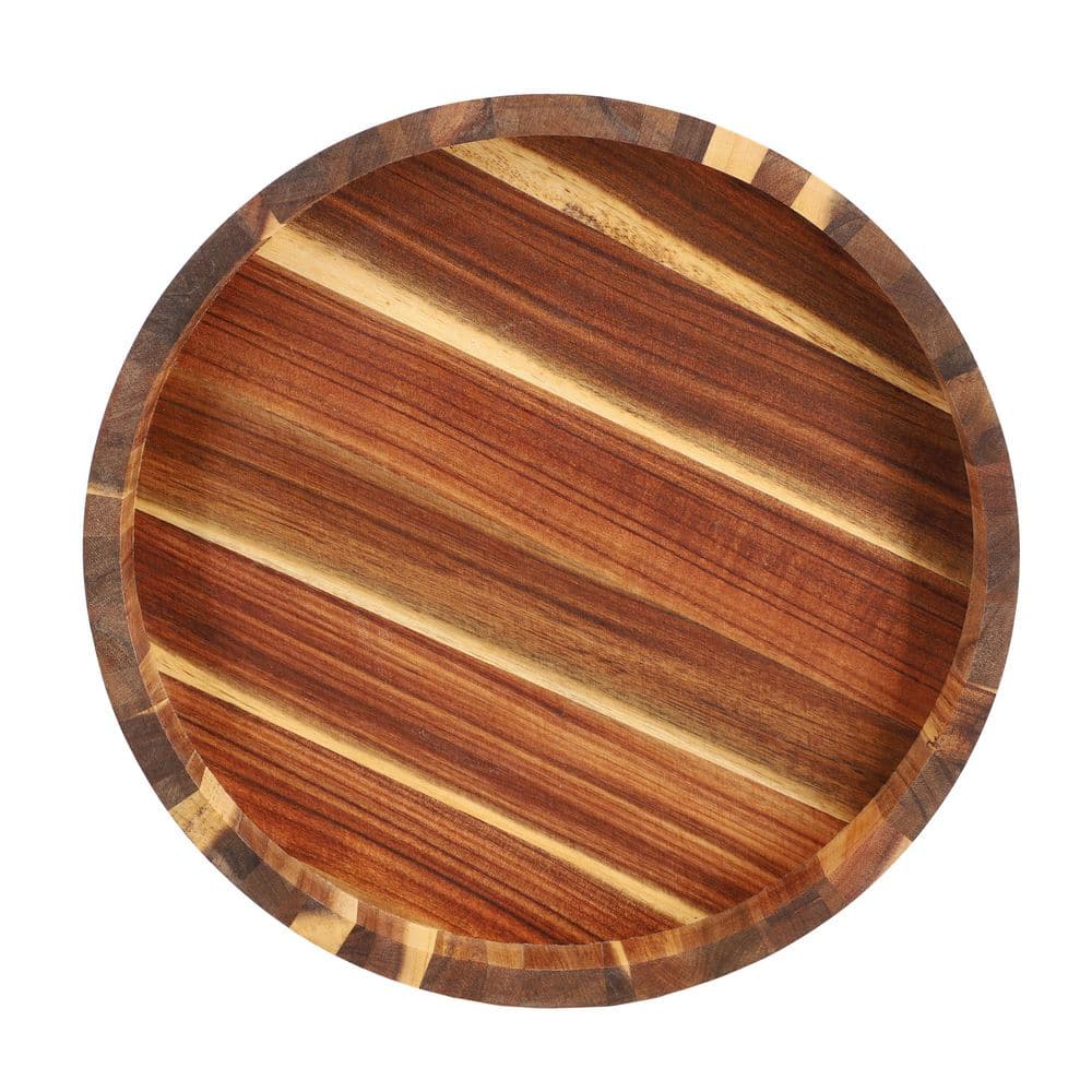 13 in. Acacia Wood Lazy Susan Tray - Hercitys