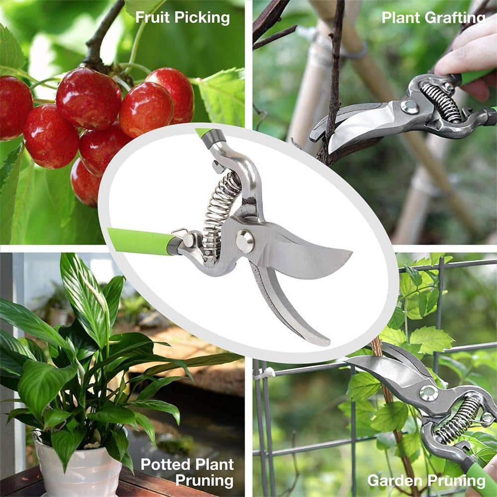 1.5 in. Pruning Shears Steel Garden Professional Bypass (2-Piece) - Hercitys