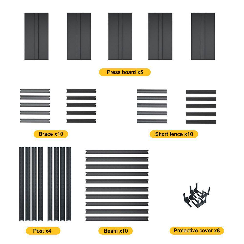 5-Tier 2500lbs Capacity Black Adjustable Heavy Duty Metal Garage Shelving Unit (47.2 in. W x 72 in. H x 23.6 in. D) - Hercitys