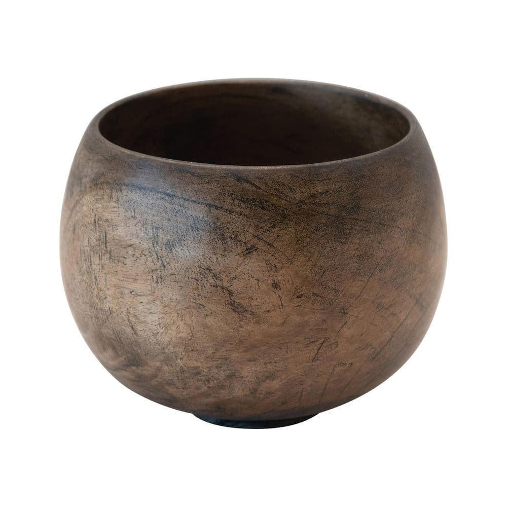 5 in. 57 oz. Walnut Stained Finish Mango Wood Bowl - Hercitys