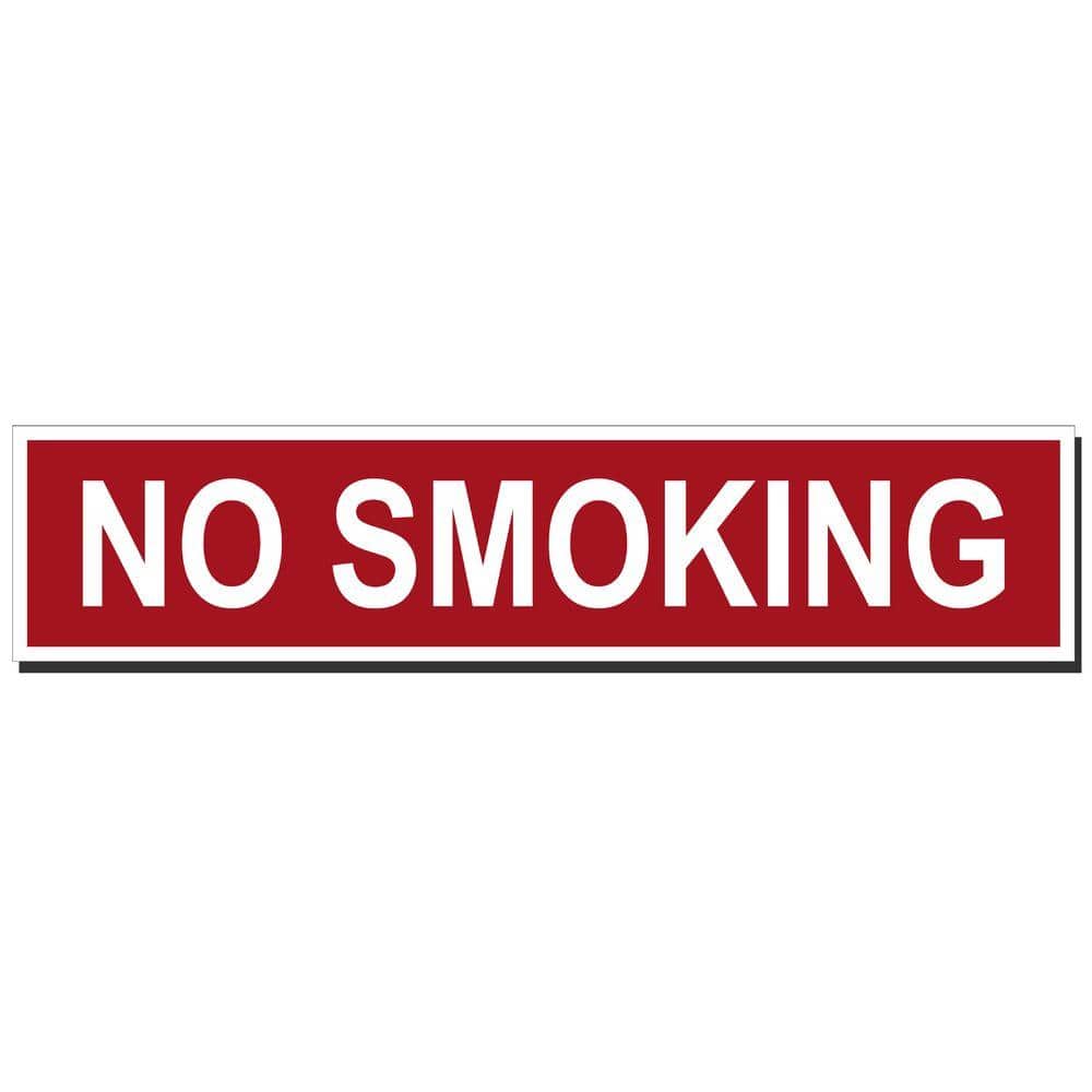 18 in. x 4 in. No Smoking Sign Printed on More Durable, Thicker, Longer Lasting Styrene Plastic - Hercitys