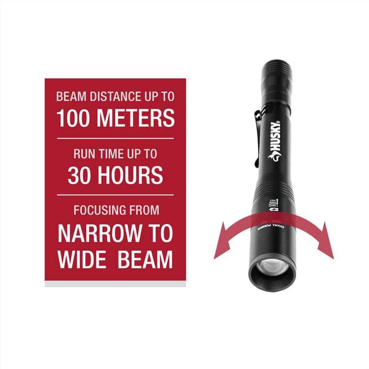 400-Lumens Dual Power LED with UV Focusing Penlight Flashlight - Hercitys