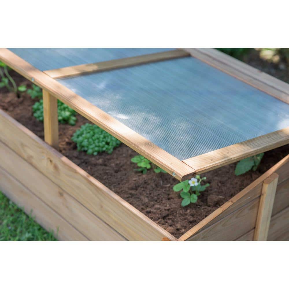 39.4 in.W x 23.6 in. D x 15.4 in. H Wooden Cold Frame - Hercitys