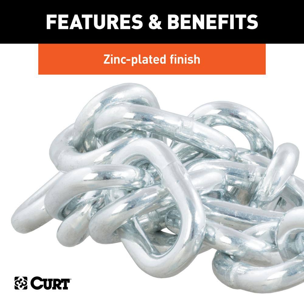 27″ Safety Chain with 1 S-Hook (7,000 lbs., Clear Zinc) - Hercitys