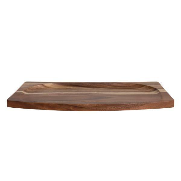 24 in. W x 1.5 in. H x 14 in. D Rectangle Brown Wood Serving Trays with Raised Edge - Hercitys