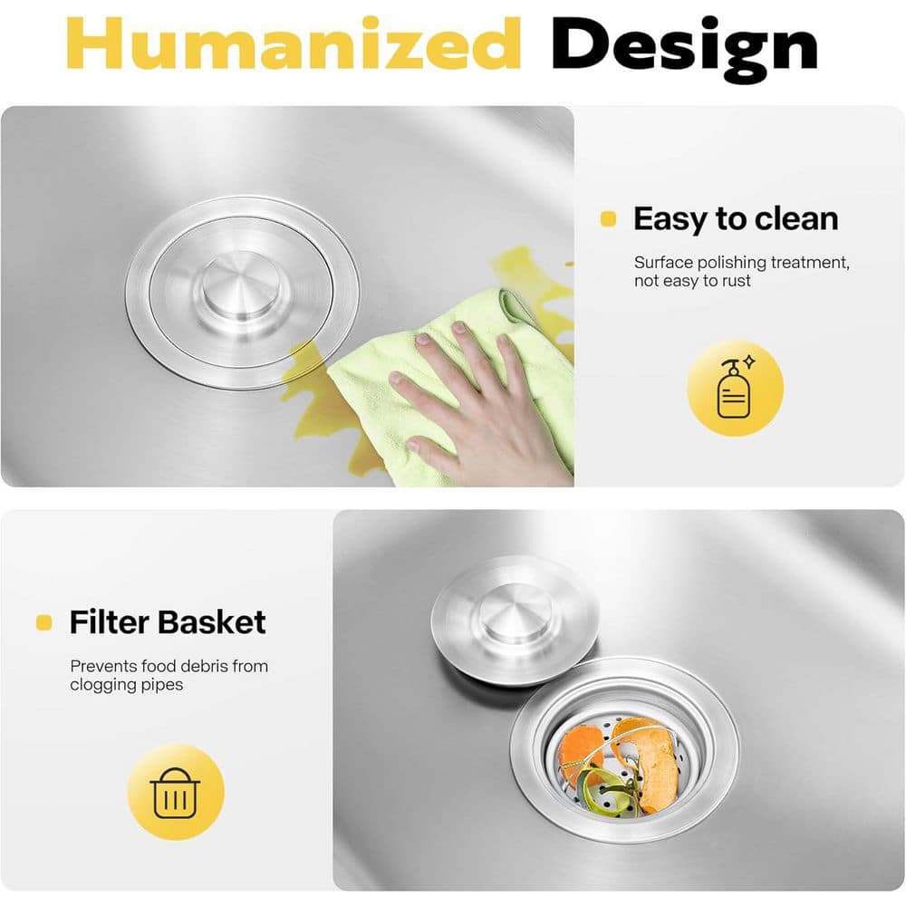 22 in. W Freestanding Stainless Steel 1-Compartment Commercial Laundry/Utility Sink with Faucet and Drain - Hercitys