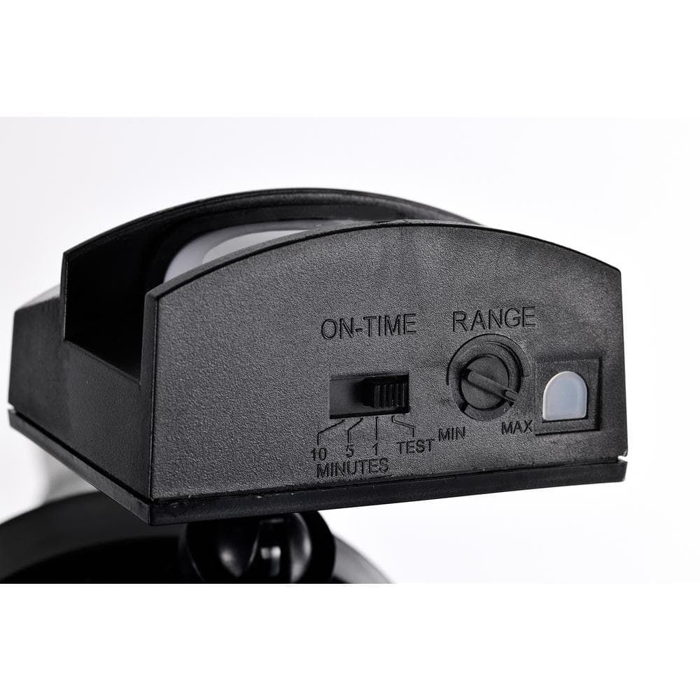 40-Watt 180° Black Motion Activated Outdoor Integrated LED Flood Light with 3 Heads and PIR Dusk to Dawn Sensor - Hercitys