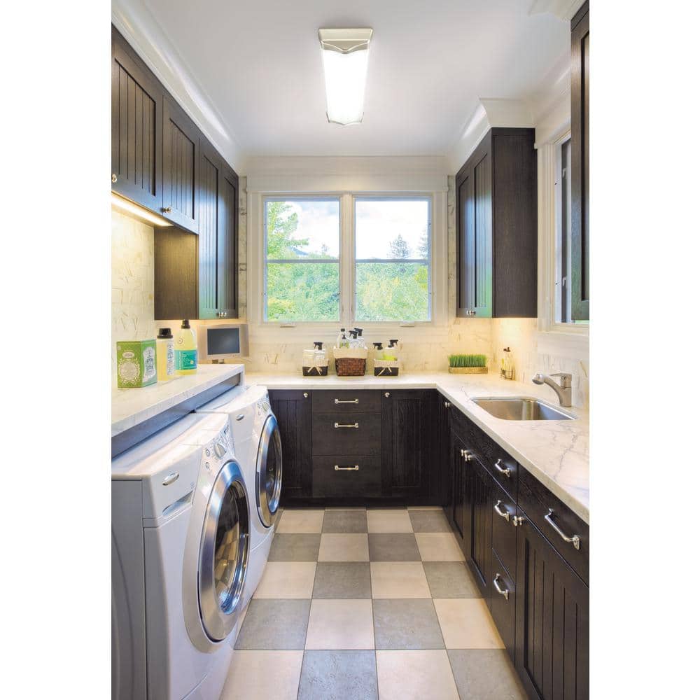 48 in. 1-Light Brushed Nickel Selectable LED Flush Mount - Hercitys