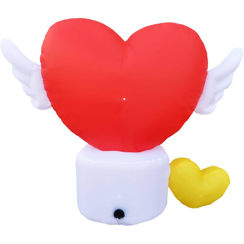 5 ft. Light Up Valentine’s Day Flying Hearts with Wings Inflatable - Hercitys
