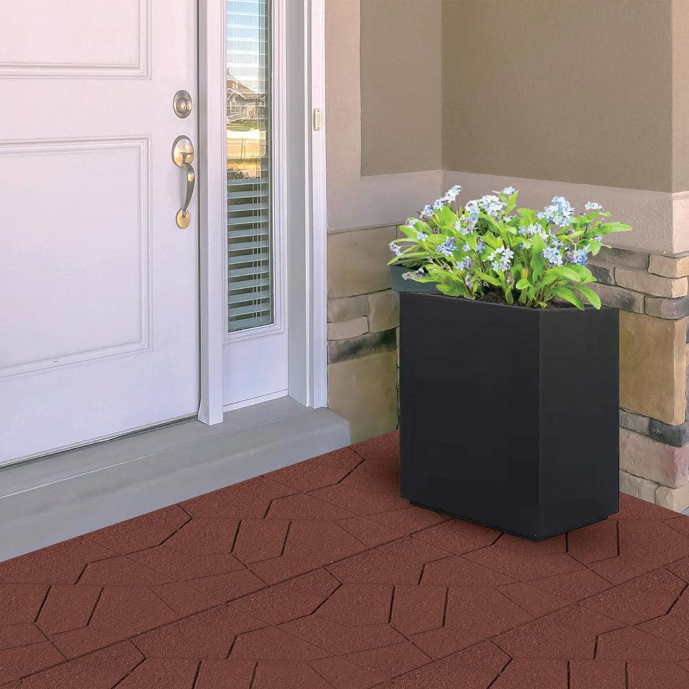 16 in. x 16 in. x 3/4 in. Red Dual-Sided Rubber Paver (9-Pack) - Hercitys